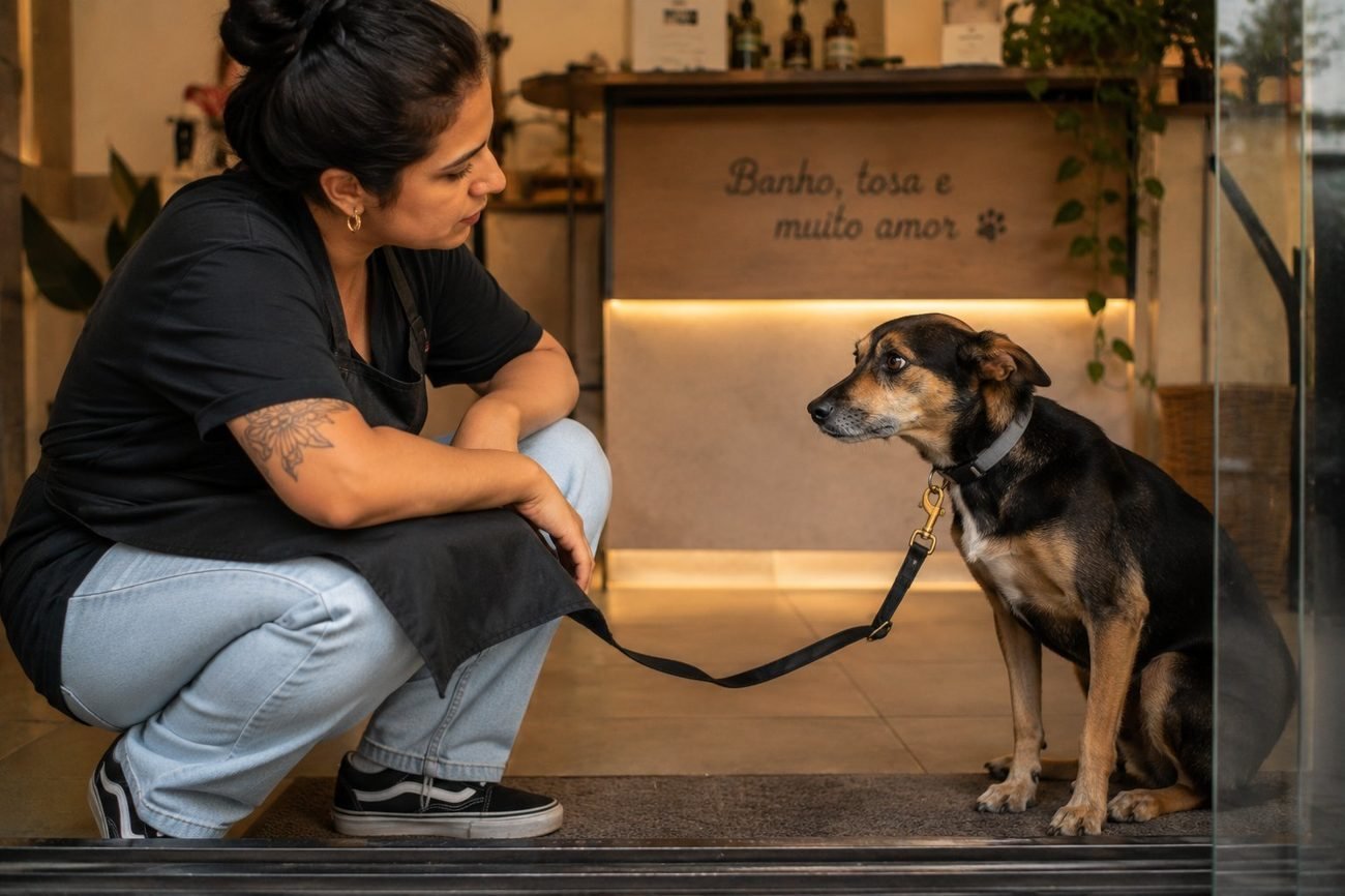Aulas gravadas com cães reais