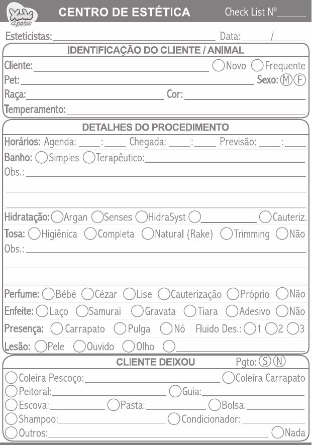 Checklist Estética
